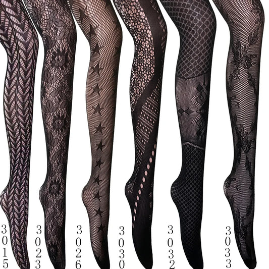 Gothic Spider Web Jacquard Fishnet Tights