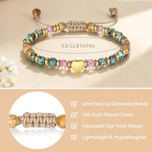 yupoxiu Natural Stone Bracelets - Inspirational Birthday Gifts for Women