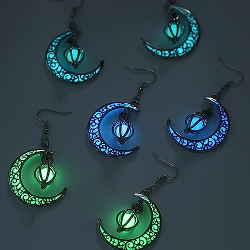 EEQQBZ Glow In Dark Crescent Moon Dangle Earrings