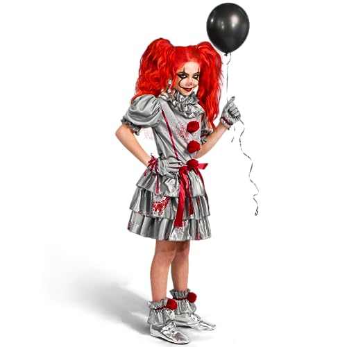 Spooktacular Creations Girls Clown Costume, Evil Clown Dress, Halloween Scary Jester Costume for Girls Halloween