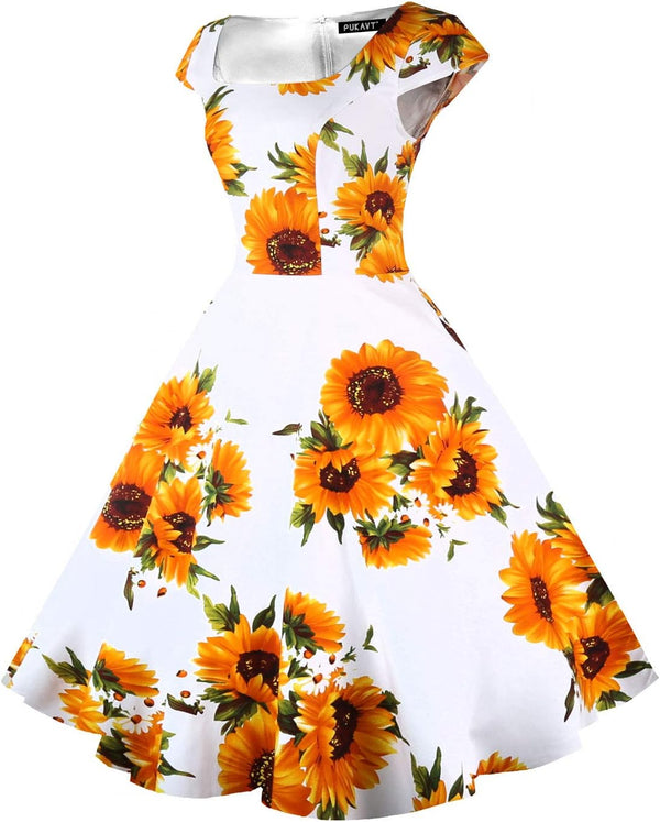 Women's Cocktail Dress 1950s Retro Swing Dress