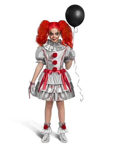 Spooktacular Creations Girls Clown Costume, Evil Clown Dress, Halloween Scary Jester Costume for Girls Halloween