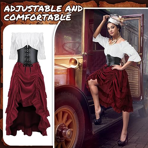 Suhine 3 Pcs Women Renaissance Medieval Pirate Costume