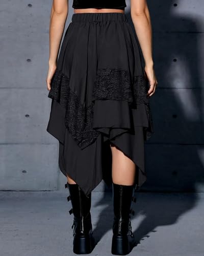 Renaissance Pirate Fairy Skirt for Women Layered Midi Skirts