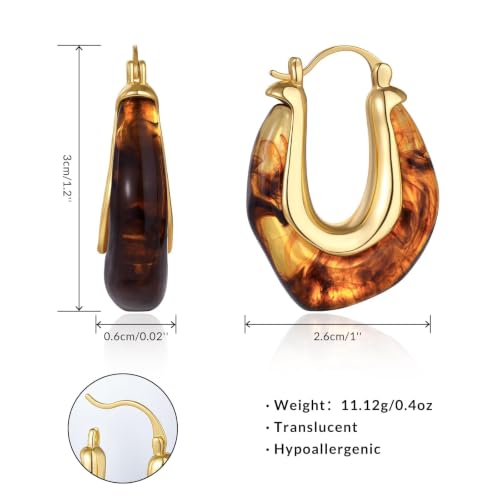 KELORIS PATH Acrylic Hoop Earrings for Women