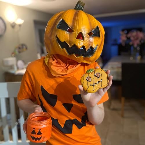 CreepyParty Jack-o-Lantern Mask, Costume for Halloween Party