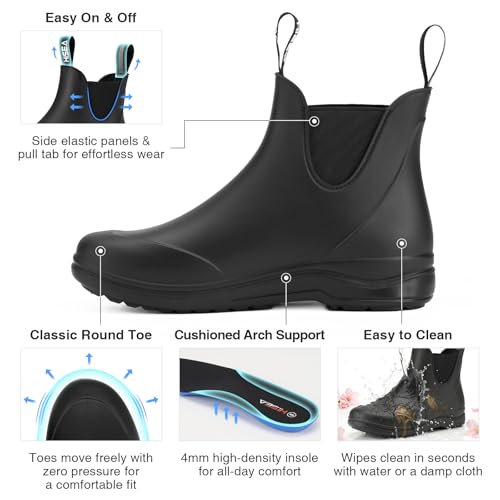 Waterproof Chelsea Boots For Women, Anti-slip Ankle Rain Boots