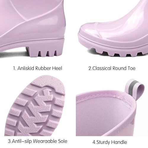 Women's Mid-calf Waterproof Rain Boots – Seamless Pvc With Anti-slip