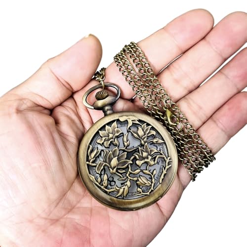 Vintage Skeleton Quartz Pocket Watch Secondary image
