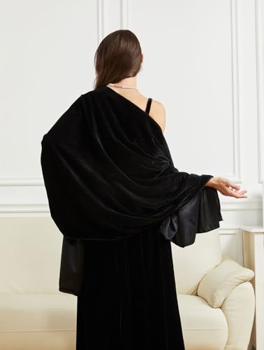 BRYCTSISEN Women Velvet Shawl and Wrap Scarf for Wedding Evening Bridesmaid