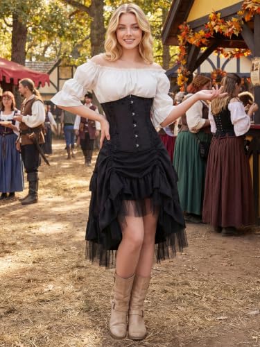 Kranchungel Underbust Corset Top for Women Renaissance Pirate Costume Secondary image