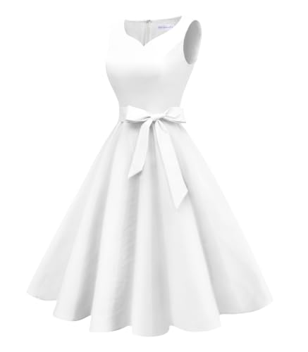 Girstunm 1950s Sleeveless Tea Party Swing Pockets Dress