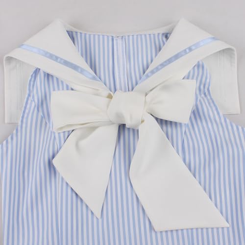 1950s Nautical Sailor Collar Swing Dress