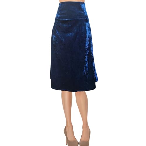 Women's A-Line Foldover Lightweight Flare Midi Pull On Closure Skirt