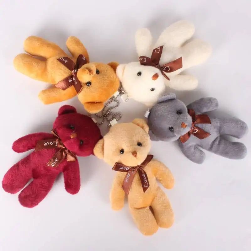 Mini Teddy Bear Keychains - Set of 12 Adorable Plush Bears