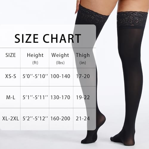 Rip-Resistant 60D Silicone Lace Top Thigh Highs
