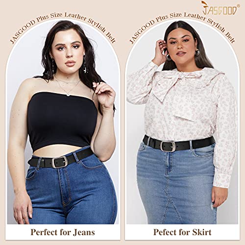 Plus Size Women Leather Belt Black Casual Waist Belt For
