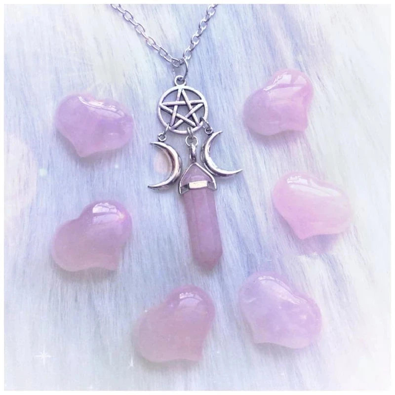 Triple Moon Goddess Crystal Wiccan Strong Pendant
