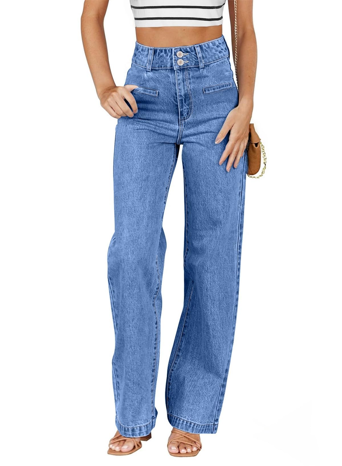 Sidefeel Women's Jeans High Waisted Straight Leg Stretchy Jeans