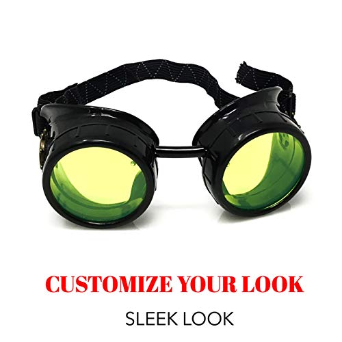Sleek Industrial Victorian Steampunk Rave Goggles