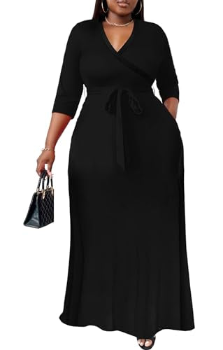 Nmoder Plus Size Maxi Dresses for Curvy Women -Summer Casual Long Fit Dress