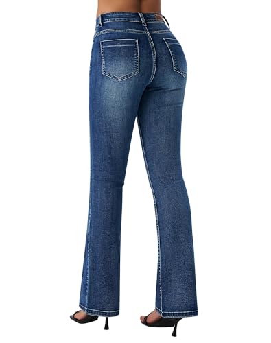 Women's Trendy Stretchy Flare Jeans Mid Rise Bootcut Curvy