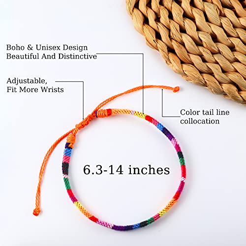 24 Pcs Boho Surfer Bracelet Anklet Adjustable Beaded Anklets Handmade Braided Bracelet Colorful Anklet Summer String Rope Ankle Bracelets Waterproof Surfer Beach Bracelet Boho Jewelry for Women Men