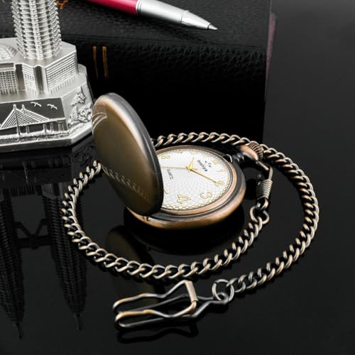 Smooth Bronze Pocket Watches for Men Quartz Arabic Digital Dial, Class Secondary image