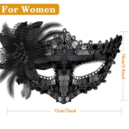 SIQUK Couple Masquerade Masks Set Venetian Party Mask Costume Mask