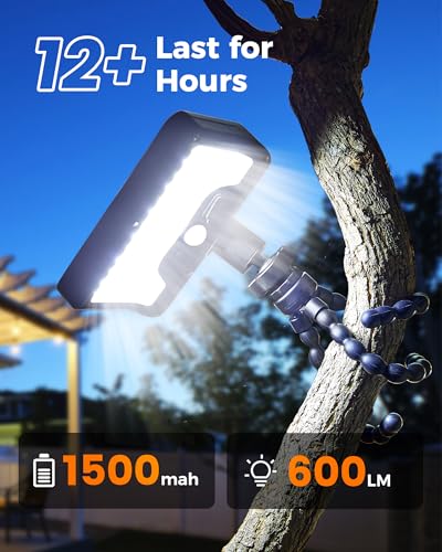 Motion Sensor Outdoor LED Light for Camping,fence, Patio (2, Black(6000k) Secondary image