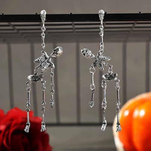 Halloween Skeleton Skull Earrings Jewelry for Women,Punk Party Accessories