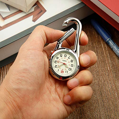 Hicarer 2 Pieces Clip on Quartz Watch Backpack Fob Belt Glow in The Da