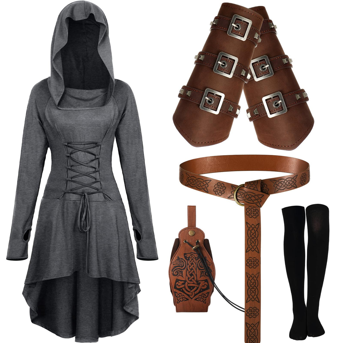 Suhine 5pcs Halloween Renaissance Women Costume