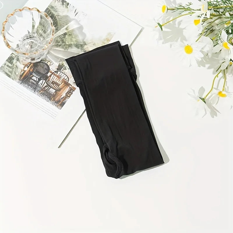8D Oil Gloss High Waist Open Pantyhose