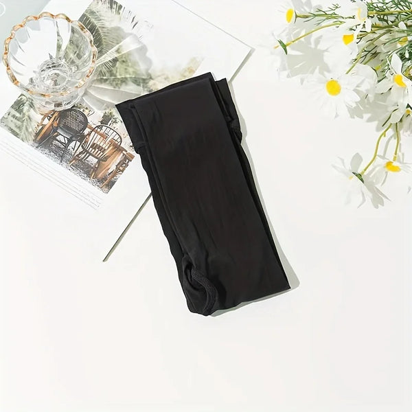 8D Oil Gloss High Waist Open Pantyhose