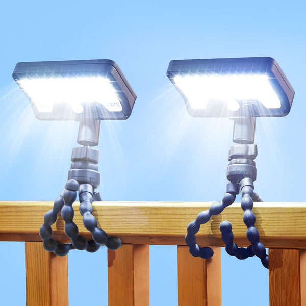 Motion Sensor Outdoor LED Light for Camping,fence, Patio (2, Black(6000k)