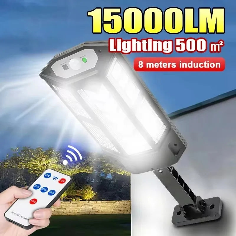 15000lm Irradiation 500㎡ Solar Light for Outdoor Sunlight Motion Sensor IP65 Waterproof Garden St... Main image