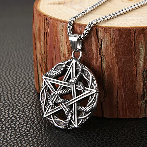 Gothic Snake Pendant - Serpent Ritual Necklace