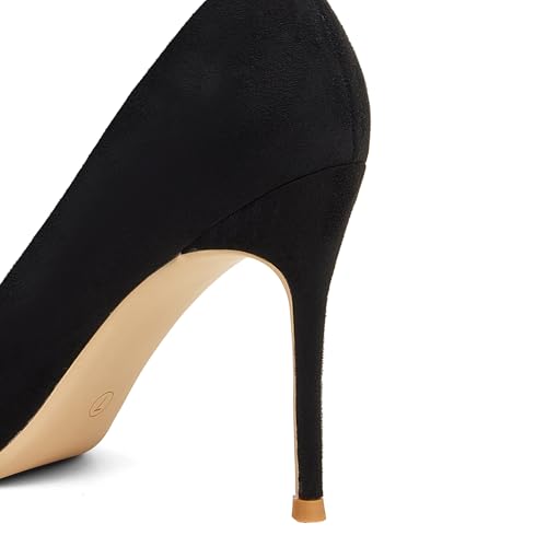 GENSHUO Women's Closed Toe Stiletto High Heels Dress 4 Inch Heeled Pointed Toe Party Homecoming Wedding Pump Shoes