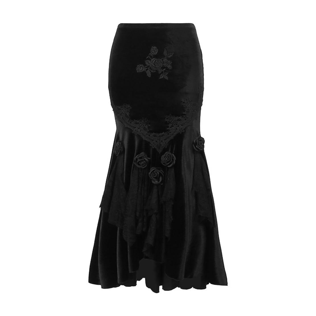Women Gothic Pleated Skirt Steampunk High Waist Long Maxi Skirts