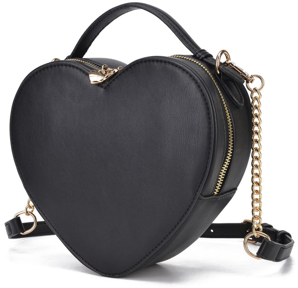 Heart-Shaped Zip-Around Crossbody Purse