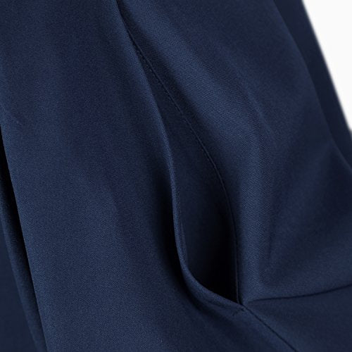 Urban CoCo Women's Knee Length A Line Midi Skirt Casual Work Elastic High Waisted Skirts with Pockets