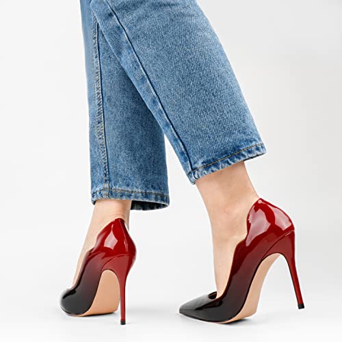 COLETER Women's 4 Inch Pumps Pointed Toe Dress Shoes Slip On Stiletto Pumps