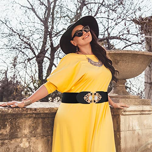 4 Pieces Plus Size Waist Belts For Women 2 Xl Wide Stretchy Elastic Secondary image