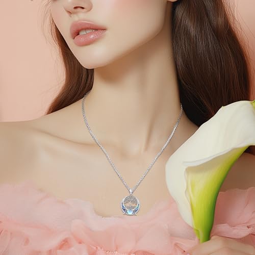 Sterling Silver Pentagram Necklace Triple Moon