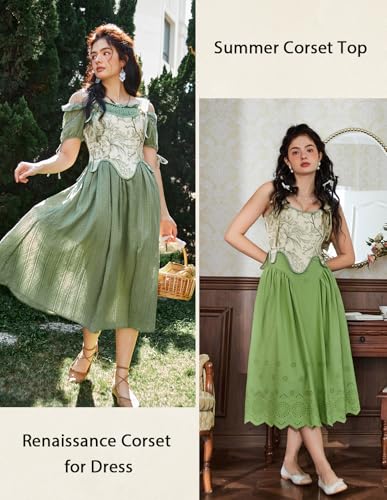 Renaissance Floral Lace-Up Bustier with Zipper
