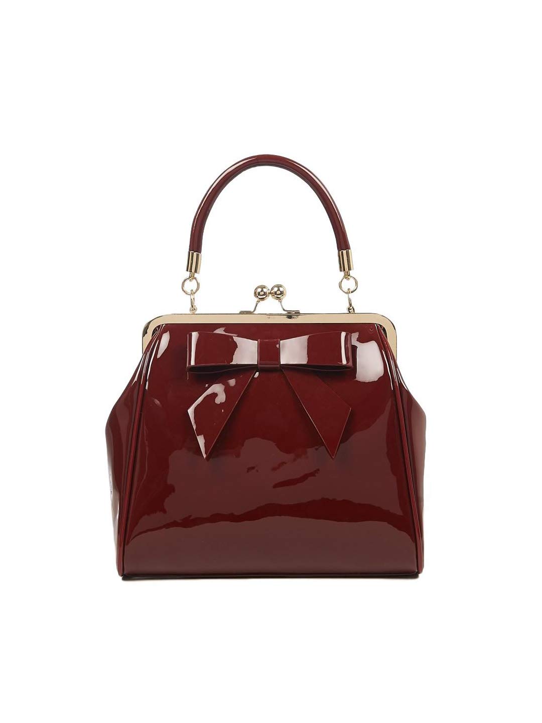 American Vintage Rockabilly Retro 50s Top-Handle Handbag — Burgundy