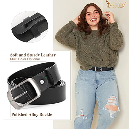 Plus Size Women Leather Belt Black Casual Waist Belt For Secondary image
