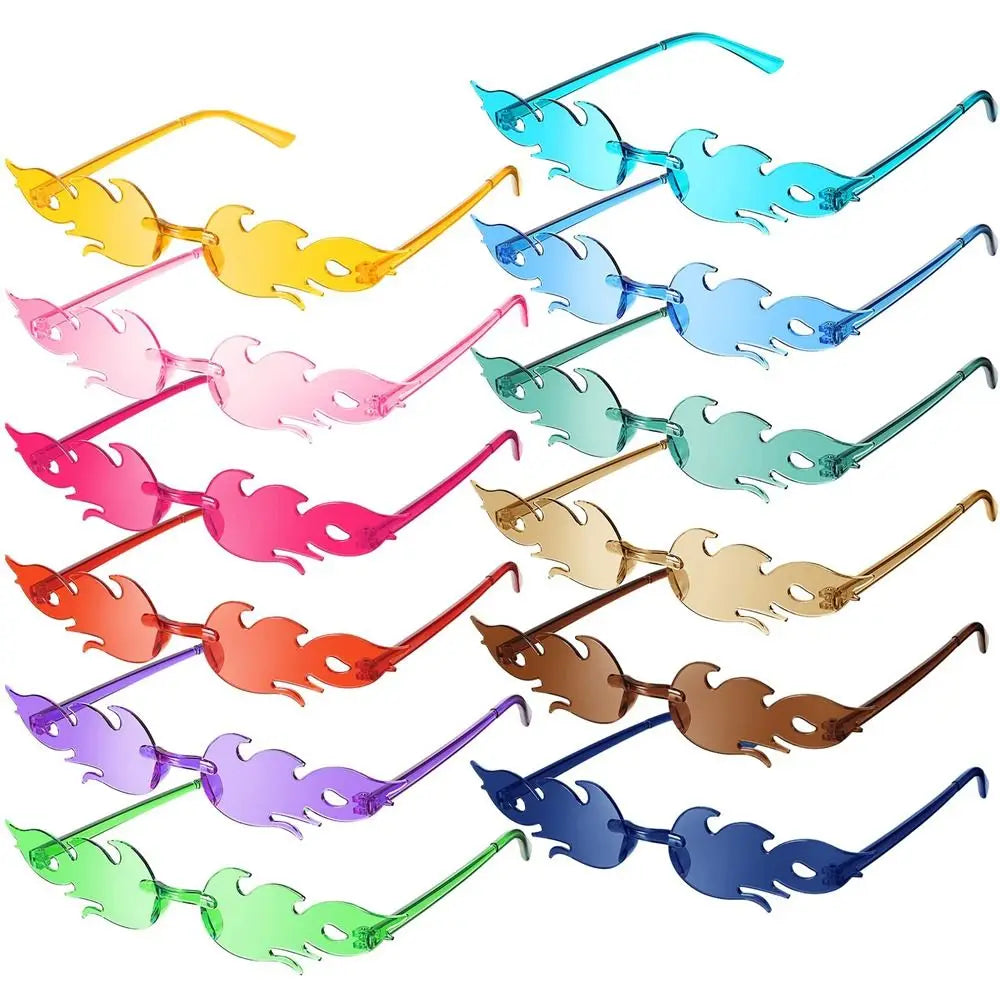 Rimless Fire Flame Party Sunglasses – UV400