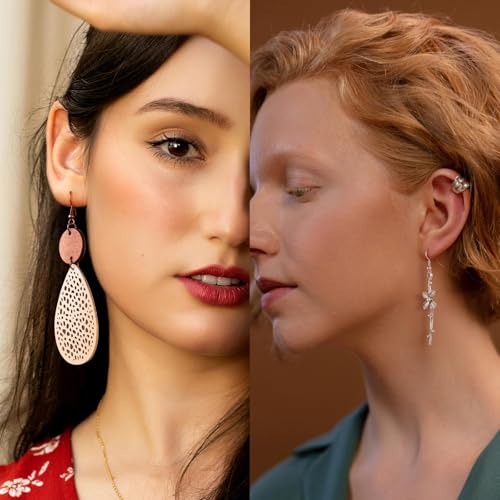 16 Pairs Earrings for Women Trendy, Funtopia Boho Dangle Earrings for Women